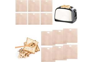 CAREDGO 12 Pcs Bolsa Tostadora Reutilizable Bolsas Para Tostar Pan Sin Gluten Bolsa Sandwich Tostadora Bolsas Tostar Pan Bolsa Celiaco Tostadora Para Tostadora Sándwichera Microondas 16*16,5cm 17*19cm