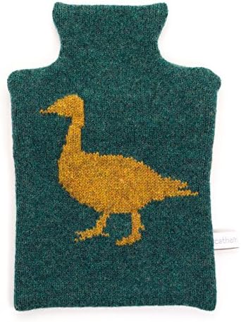 Designer Golden Duck 100% Pure Lambswool Knitted Cover 0.8L Hot Water Bottle