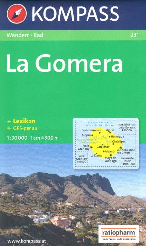 La Gomera (Espagne, Iles Canaries) 1:30.000 Carte de randonnée KOMPASS N ° 231