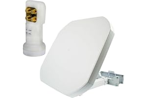 Premium X FLAT43 SAT Flachantenne Quattro LNB Satelliten-Antenne Sat-Anlage Multischalter-Betrieb für Mehrteilnehmer, Satellitenschüssel