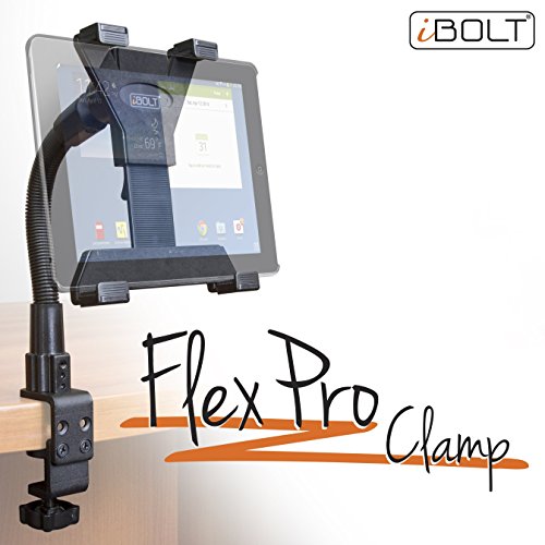 iBOLT TabDock FlexPro Clamp- Heavy Duty C-Clamp mount for all 7" - 10" tablets (iPad, Nexus, Samsung Galaxy Tab) For Desks, Tables, Wheelchairs, Carts, etc : Great For Homes, Schools, and Offices