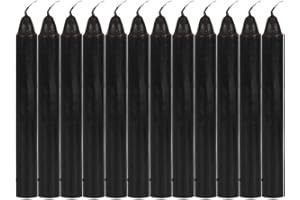 RAJX Magic Spell Candles, Protection Candle Black, Ideal for Candle Magic Rituals & Ceremonies, Novelty Halloween Decorations for Meditation Pack of 12 (Black)