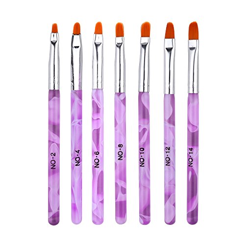 eBoot 7 Pcs Acrylic UV Gel Nail Art Brush Pen Set