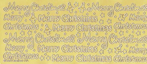 1 x Merry Christmas Mix GOLD Peeloff Stickers Christmas Crafting, Models, Cardmaking, Scrapbooking 734