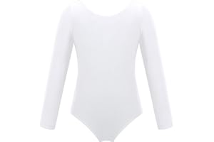 FEESHOW Kinder Mädchen Ballettkleidung Langarm Ballett Body Tanz Trikot Leotard Top Elastisch für Tanz Gymnastik