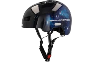 ‎FISCHER FISCHER BMX Kinder-Helm, Fahrradhelm, Radhelm, Dirt Bike Helm Plus mit integriertem LED-Rücklicht