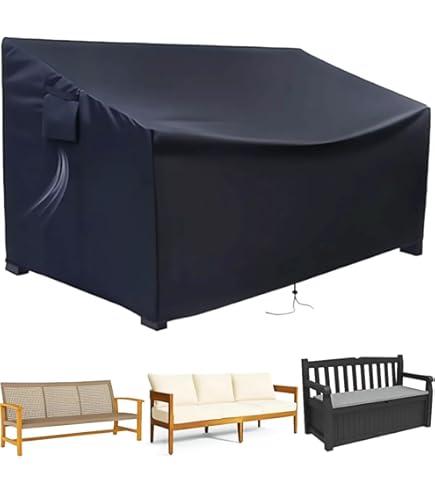 Housse De Banc De Jardin Imperméable, Housse De Banc Trois Places Pour Salon De Jardin Balcon Terrasse 163 X 66 X 89 Cm 97441876