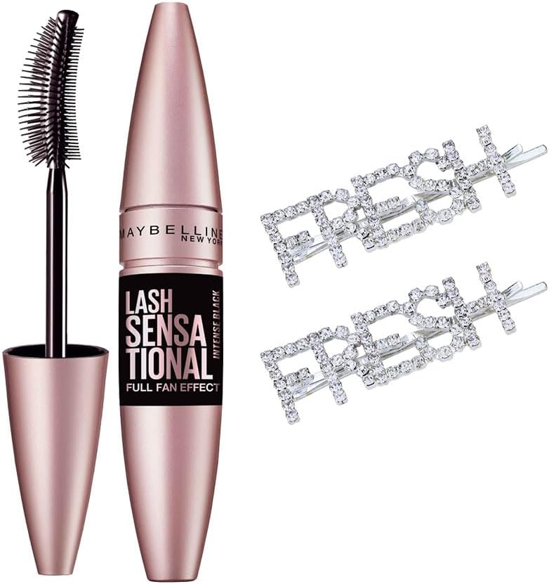 Maybelline New York Lash Sensational Yelpaze Etkili Intense Black Maskara - Ekstra Siyah + 2 Adet Hediye Toka