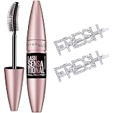 Maybelline New York Lash Sensational Fan Effective Intense Black Mascara - Extra Black + 2 Gift Buckles