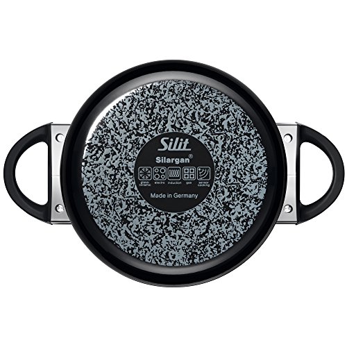 Silit Topf-Set 4-teilig Fleischtopf Stielkasserolle Modesto schwarz Schüttrand Made in Germany Glasdeckel Silargan Funktionskeramik induktionsgeeignet spülmaschinengeeignet - 2