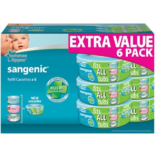 Tommee Tippee Nappy Wrapper Cassette x 6 6 x 1 per pack