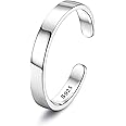 Chriscoco S925 Sterling Silver Ring for Women Adjustable Thumb Ring Open Band Ring High Polished Handmade Silver Rings with Gift Box 1/2/3/4/5/6/8/10/15MM