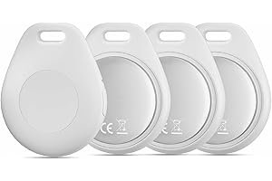 LALASIS Air Tag Schlüsselfinder 4er Pack, Smart Tracker Tag kompatibel mit Apple Wo ist? APP (iOS NUR), Bluetooth Key Finder für Koffer/Gepäck, 100dB Lauter Piepton, Weltweite Verfolgung, Austauschbarer Akku