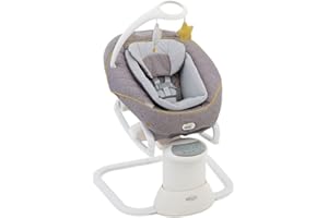 Graco All Ways Soother - Mecedora y sillita portátil para bebés 2 en 1, de recién nacidos a 9 meses aproximadamente (0-9 kg), con vibración y velocidad de balanceo ajustable, diseño de estrellas