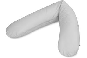 Julius Zöllner4661040527 - Cuscino per allattamento, per gravidanza, particolarmente piacevole e avvolgente, circa 180 cm, a tinta unita, colore: Argento