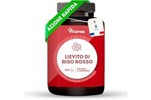 VITAVEA BIEN-ETRE Riso Rosso Fermentato - Coenzima q10 - Con 2,9 mg di Monacolina K - 180 Compresse - Integratore Lievito di Riso Rosso - Benessere Cardiovascolare - Con Estratto di Coriandolo - Vitavea