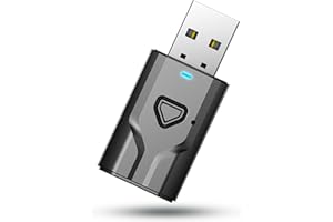 AIGOLINK Adaptador Bluetooth USB para TV, transmisor Receptor Bluetooth 5.0, Emisor de Audio portátil con Jack 3,5 para TV, PC,Coche, Estéreo, Altavoces, micrófono Integrado, Manos Libres y música