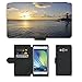 Produktbild PU Leder Wallet Case Folio Schutzhülle // M00158842 Sunset Dom Rep Sea Blue Water // Samsung Galaxy A7 (not fit S7)