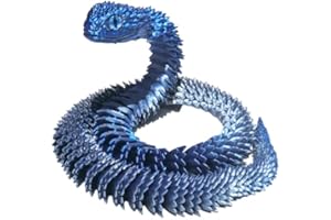 GQDGCU Jouet serpent, serpent 3D, impression 3D, serpent imprimé 3D, jouets d'animaux imprimés en 3D, modèle de serpent, décoration statue de serpent, jouet à presser pour l'autisme et le TDAH (75 cm, bleu