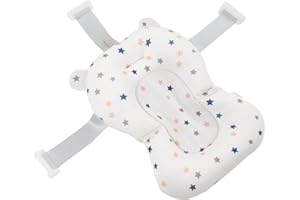 SXHLSELLER Fotelik do Kąpieli dla Niemowląt, Poduszka do Wanny i Umywalki, Pływający Składany Regulowany Wspornik (Białe)