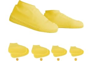 Silikon Überschuhe Wasserdicht Hillylolly Silikon Schuhüberzieher, Überschuhe aus Silikon, Segenüberschuhe Silikon, Wasserdichte Überschuhe Silikon für Kinder/Damen/Herren, geeignet für Regentage (M)