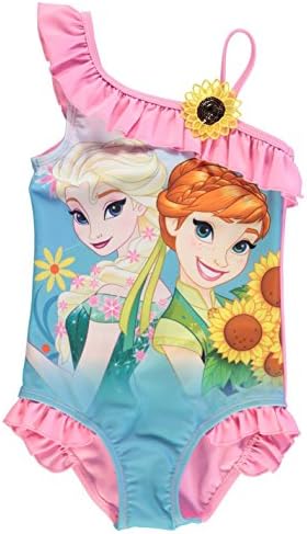 Frozen Elsa &amp; Anna Swimsuit Infant Girls Pink/Multi Swimming Costume Beachwear 7-8 Years