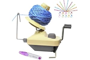 Ayasee Enrollador de bolas de hilo para ganchillo y tejer, bobinador de hilo operado a mano, abrazadera de mesa de hilo rápido, herramientas de ganchillo, suministros de tejer
