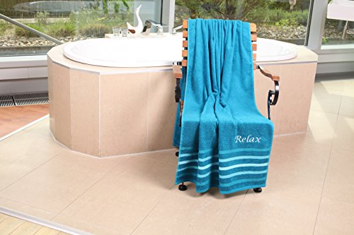 Hochwertiges Saunatuch ,Strandtuch, Badetuch XXL 80x200 cm 100% Baumwolle (aqua)
