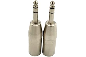 Qczhiwen 2 Pack 1/4" TRS to XLR Adapter, Balanced 6.35mm Male to XLR Male Microphone Connectors for Mixers, Speakers, Amplifiers