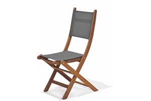 Chillvert Silla de Jardín Plegable Madera 50,65x49,60x93,20 cm