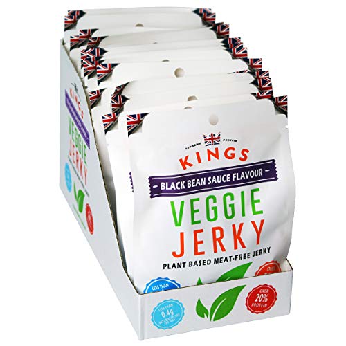 Kings Vegan Friendly Black Bean Sauce Flavour Veggie Jerky Box of 16 x 25g