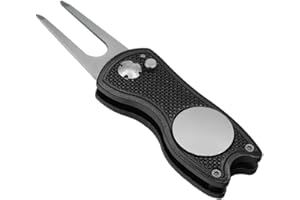 BETTGOLF Golf Divot Repair Tool with Pop-up Button & Magnetic Ball Marker Pitch Mark, Lightweight, Portable, Mini Divot Repair Tool, Best Choice for Professional Golfers