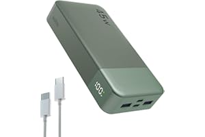 NOBIS Power Bank 20000mAh Powerbank 45 W Fast Charging Caricatore Portatile USB C In & Out, 4 Ports Portable Charger with LED Digital Display, Compatible with Phone 17 S25 (Verde)