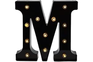 Ulalaza Señal de luz LED en Blanco y Negro 2xAA Carpa de Letras con Pilas para Boda Fiesta de cumpleaños Lámpara de Navidad Luz de Noche