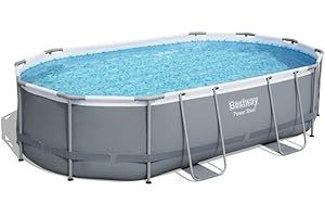 Bestway Piscina elevada de acero eléctrico 56448-3 de 488 x 305 x 107 cm