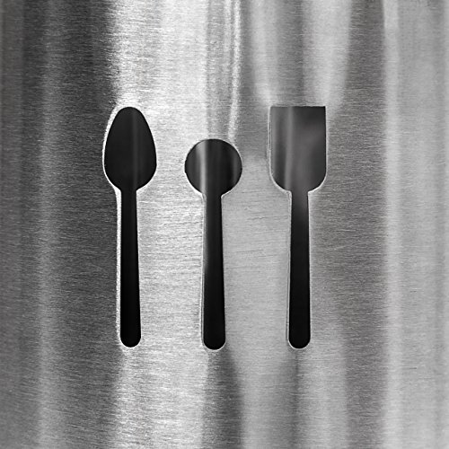 Relaxdays Besteckhalter Edelstahl HxD 18 x10,5 cm Besteckständer und Besteckkorb in metallic Style als Küchenutensilien-Halter mit originellem Muster und Abtropflöchern Besteck-Abtropfkorb, anthrazit - 5