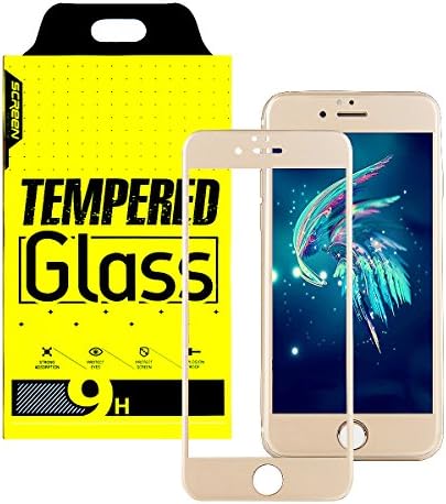iPhone 6 Plus/6S Plus Screen Protector, Meiqila® 0.26mm Carbon fiber 3D soft edge Full Coverage Anti Blue Ray Premium Tempered Glass With Membrane. (iPhone 6 Plus/6S Plus, Golden)