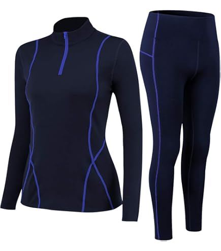 WOWENY Sous-vêtements Thermiques Polaire Femme - Ensemble Haut Col Montant Et Legging Chaud Hiver