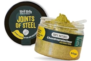 WOLF BELLY NATURAL PET GOODNESS Wolf Belly – Complément Articulation Chien 100% Naturel (60g) Poudre Moule Verte, MSM & Curcuma | Traitement Arthrose Anti-Inflammatoire | Senior & Grandes Races - Fabriqué en Europe