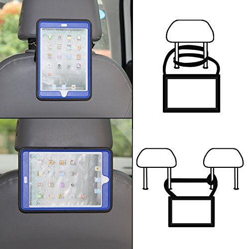 Cellular360 Apple iPad Mini iPad Mini 2 iPad Mini 3 Schock-und Drop-proof Hülle, Kopfstützen-Halterung mit einem Griff, einem Schultergurt und einem 360 Grad drehbaren Standfußdrehbaren (Apple iPad Mini 1/2/3, Schulterriemen-Schwarz und blau) - 2