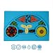 Placemat & Divided Suction Plate | Mess-Free Toddler Suction Bowl | Divided Car Plate For Babys | FDA Approved Divided Placemat For Kids | 4 Compartment Silicone Plate For Baby Led Weaning | Blue