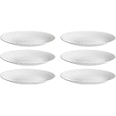 AC - Pack de 6 Platos Llanos - Modelo Titán - Ø 24 cm - Vidrio opal - Apto para lavavajillas y microondas - Ideal para el hog