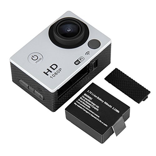 DV Videogerät Sportkamera mit Zubehör HD 1080p Wifi Helmkamera Wasserdicht für Motorrad Skifahren 12.0MP mit 1,5 „Zoll LCD-Display Nachtsichtfunktion Weitwinkel 170° Anti-Schütteln Silber - 3