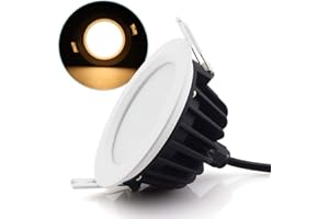 Szzilian 9W LED Downlight Recessed Ceiling Light, Round Panel Lamp - Waterproof IP65 for Bathroom Bedroom Kitchen Lighting (3000K, AC220-240V,1 Pack)