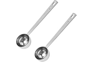 VNDKGN 2Pcs Coffee Scoop,15ml Metal Stainless Steel Tablespoon Measuring Spoon Long Handle Tablespoons Coffee Spoons Measure Multi-Functional Spoon Easy-Washing for Ground Coffee,Milk Brewin,Loose Tea,Powder