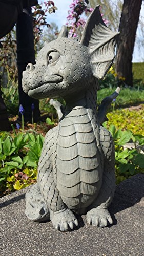 Drache sitzend / Gartendrache Gartenfigur Drachenmotiv Garten Figur Deko - 2