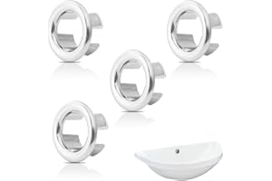 ZELHYEUU 4 Pcs Anelli di Troppo Pieno, Anelli Tappi Troppopieno per Lavello, Lavello Anello Troppopieno Roppopieno Rotondo Coperchio, Foro Del Lavandino Decorativo Bagno Cucina Copertura
