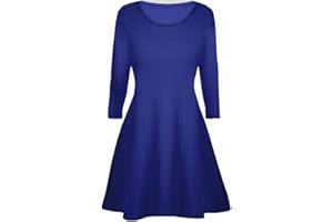 Fashion Oasis Girls Skater Plain Long Sleeve Summer Swing Dress Ages 5-13