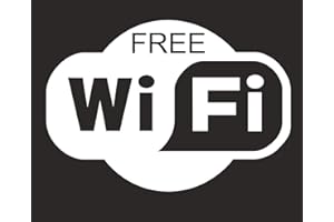 MURAL STICKERS Adesivo Free WiFi per Bar, Club, uffici,vetrine, Negozi, ristoranti, Salon, Stickers, Decal Auto Bianco 11 X 17 CM