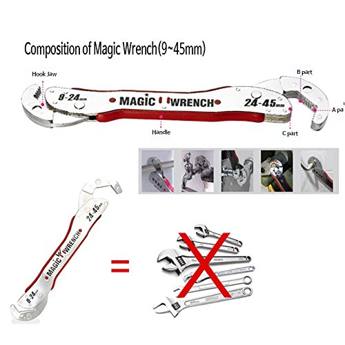 origlam Mehrzweck-Funktionelle Schlüssel Tools, Magic einstellbar Universal Schlüssel 9 ~ 45 mm - 3
